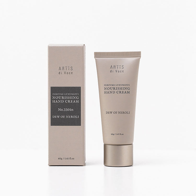 ARTiS di Voce Nourishing Hand Cream No. 3301n Dew of Neroli, a 40g tube beside its box
